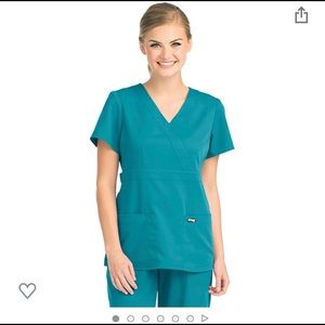 Greys Anatomy Women’s Mock Wrap Scrub Top
